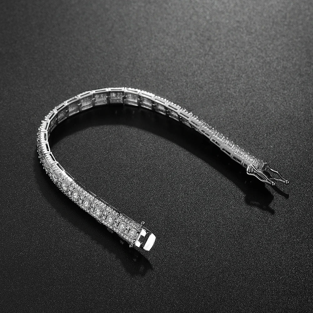 Hadassalis Lux Moissanite Bracelet – 925 Sterling Silver with 18K White Gold Finish