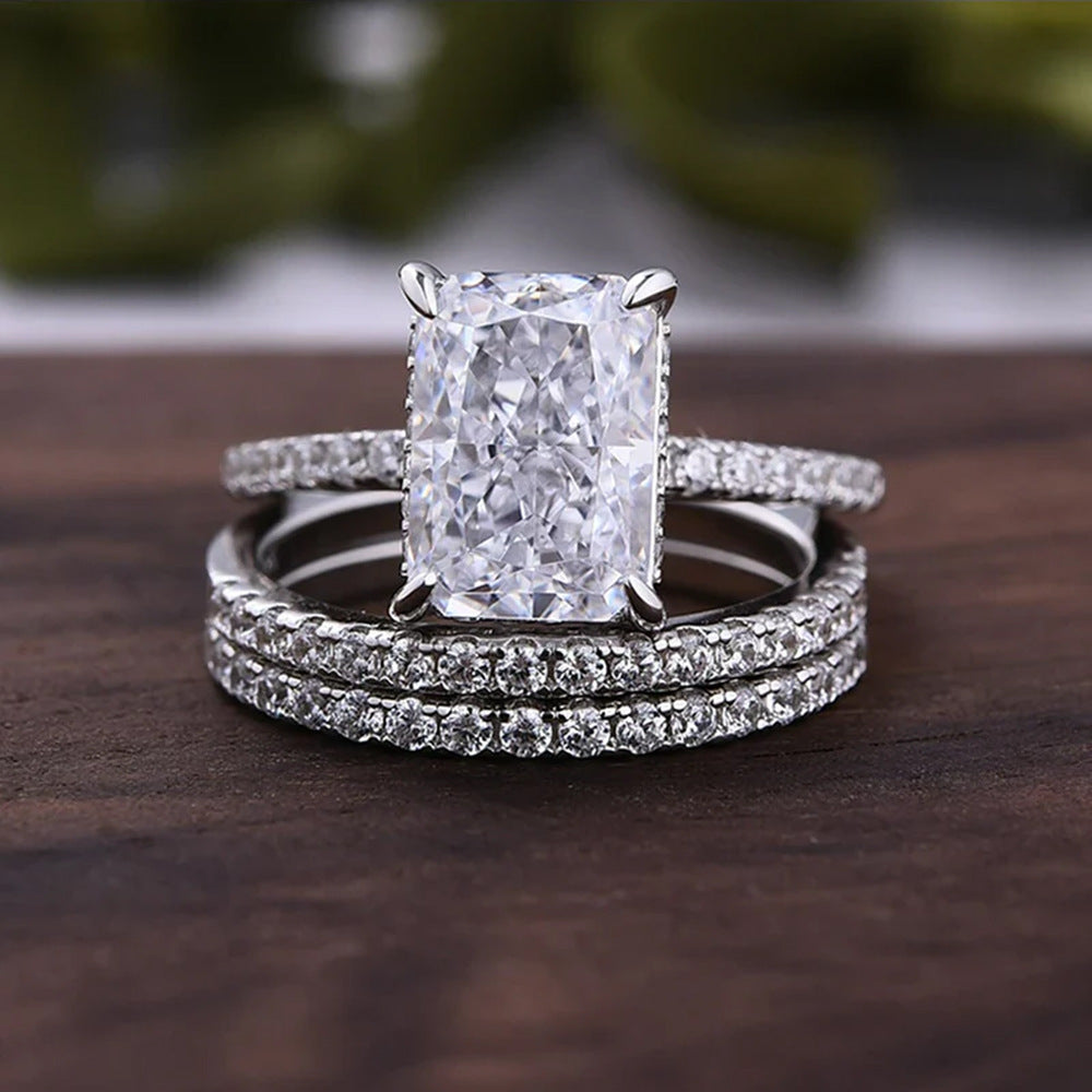 Elegant halo zirconia ring with radiant center stone in gold tone – Hadassalis Ice Flower