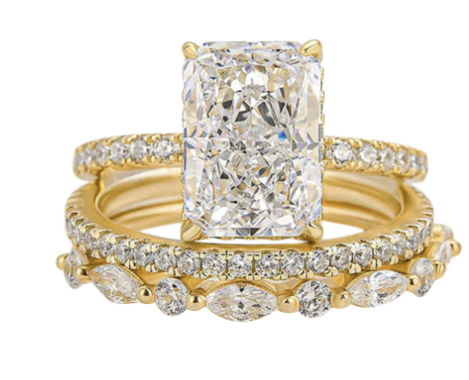 Elegant halo zirconia ring with radiant center stone in gold tone – Hadassalis Ice Flower