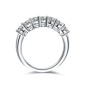 Eternity Moissanite Ring – Solid Platinum with Seven Stones of Timeless Brilliance