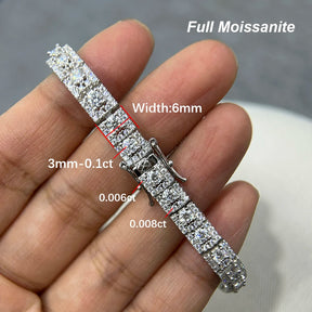 Hadassalis Lux Moissanite Bracelet – 925 Sterling Silver with 18K White Gold Finish