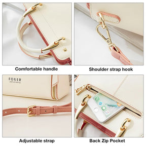 Foxer Split Leather Handbag – Where Elegance Seamlessly Meets Everyday Practicality