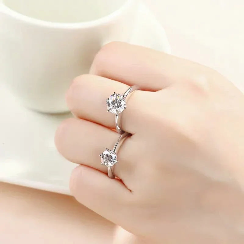 Solitaire Moissanite Ring – 925 Sterling Silver with Impeccable Brilliance