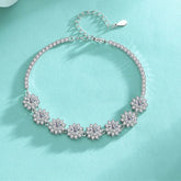 Lightflower Bracelet – 925 Sterling Silver with 4mm Moissanite Stones