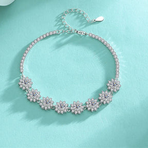 Lightflower Bracelet – 925 Sterling Silver with 4mm Moissanite Stones