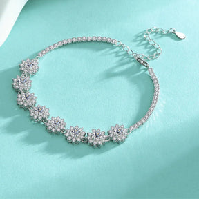 Lightflower Bracelet – 925 Sterling Silver with 4mm Moissanite Stones
