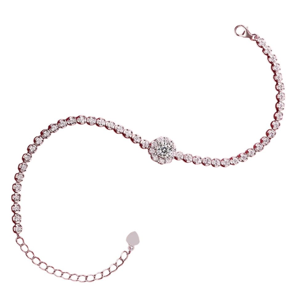 Moissanite 5mm Bracelet – 925 Sterling Silver with Adjustable Elegance